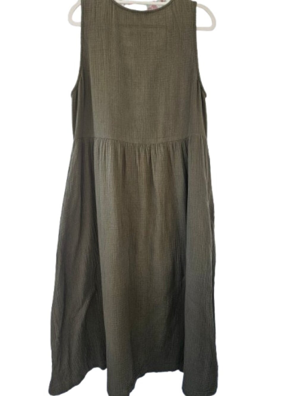 Madewell Olive Green Button-Front Midi Dress - Picture 4 of 13